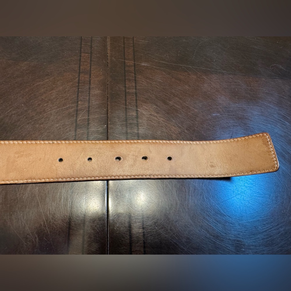 Authentic Gucci GG Supreme Logo Leather Belt Green Size 95 / US 38 - Picture 10 of 11